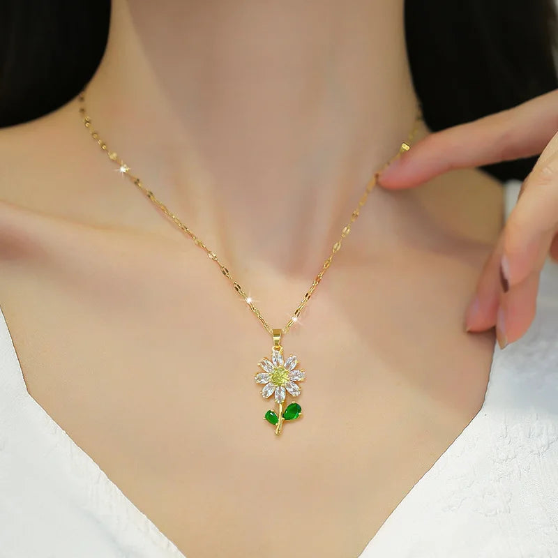 Colar Giratório Pingente – Elegância em Aço Inoxidável para Mulheres